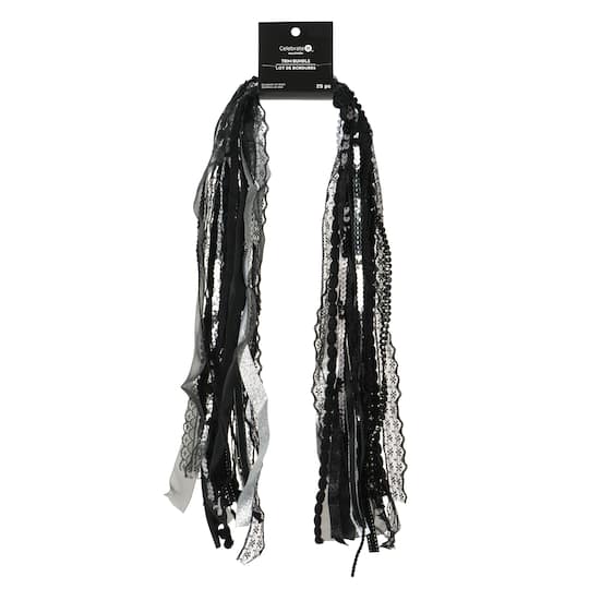 Michaels, Black, Silver & White Halloween Trim Bundle, 25ct. by Celebrate It™ – Category: Halloween Ribbon